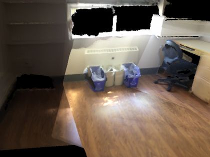 The starting view a policy is given for: Which is the largest object in the room, the bed or the dresser?